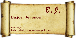 Bajcs Jeromos névjegykártya